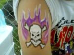 Moncrief Creative Flaming Skull Body Painting